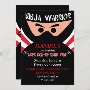 Ninja Warrior Birthday Invitation