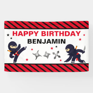 Ninja Warrior Birthday Party Banner