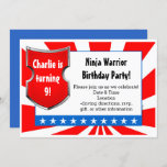 Ninja Warrior Birthday Party Kids Boys Patriotic Invitation