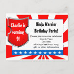 Ninja Warrior Birthday Party Kids Boys Patriotic Invitation Postcard