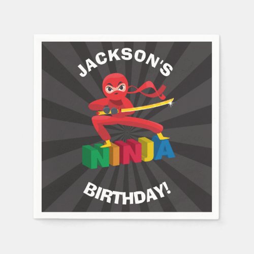 Ninja Warrior Birthday Party Napkins