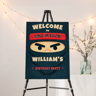 Ninja Warrior Birthday Welcome Sign