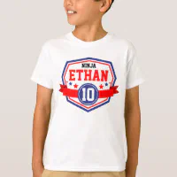 Ninja Warrior Boys Birthday Party Name u0026 Age T-Shirt | Zazzle