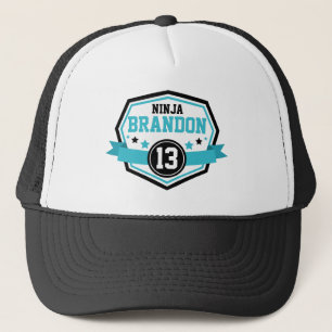 Ninja Warrior Boys Birthday Party Name & Age Trucker Hat