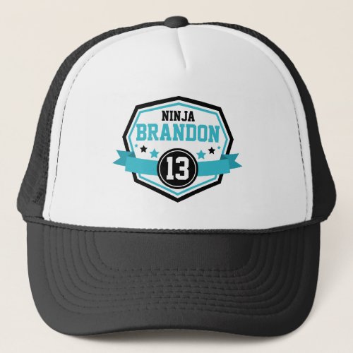 Ninja Warrior Boys Birthday Party Name  Age Trucker Hat
