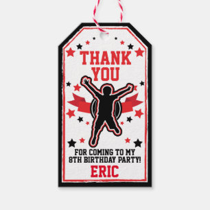Ninja Warrior Boys Black & Red Birthday Gift Tags