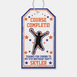 Ninja Warrior Boys Blue Orange Birthday Gift Tag