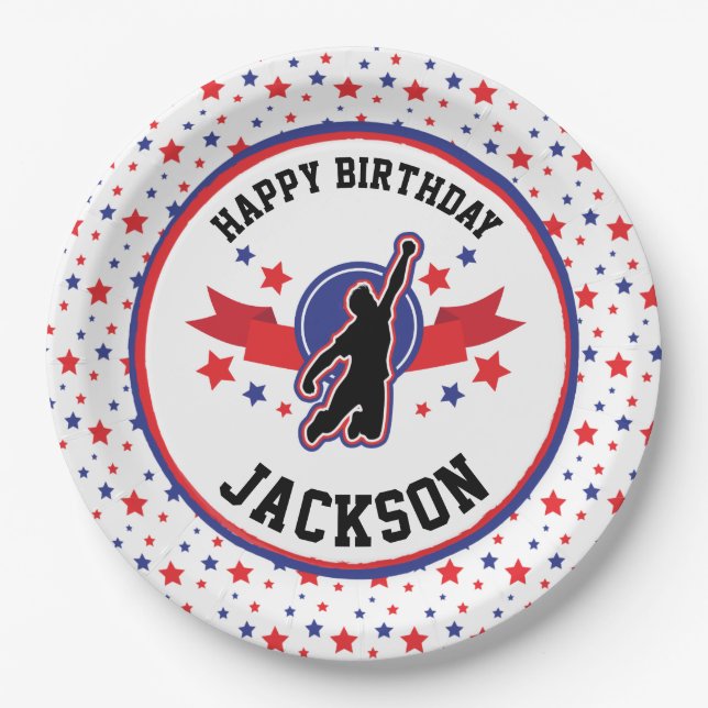 Ninja Warrior Boys Party Paper Plates (Front)