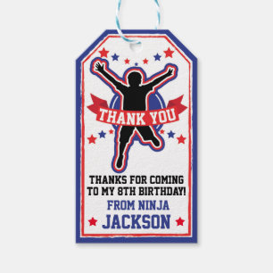 Ninja Warrior Boys Thank you Tags