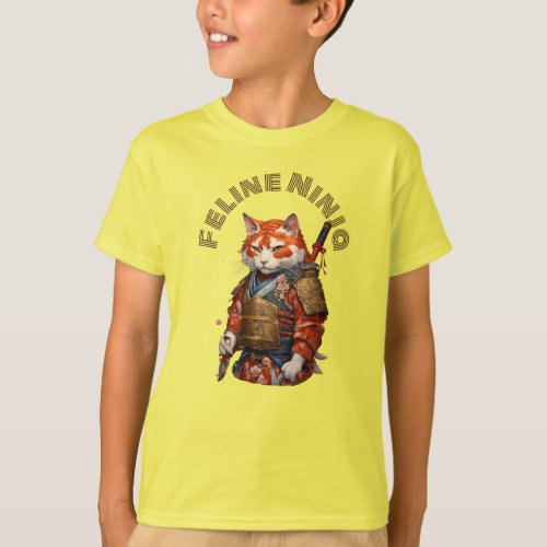 Ninja Warrior Cat Feline Samurai Adventure T_Shir T_Shirt