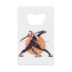 Ninja Warrior Design Credit Card Bottle Opener