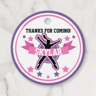 Ninja Warrior Girl 2" Circles Favor Tags