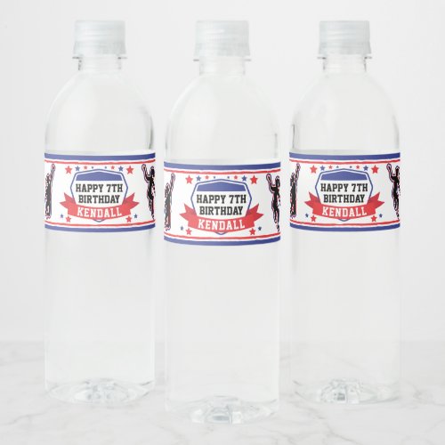 Ninja Warrior Girls Birthday Party Drink Water Bottle Label