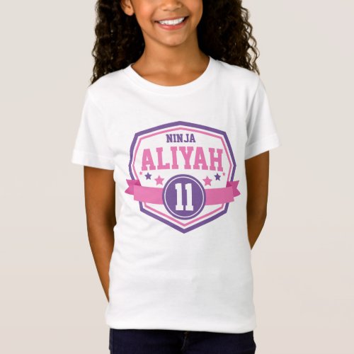Ninja Warrior Girls Birthday Party Name  Age T_Shirt
