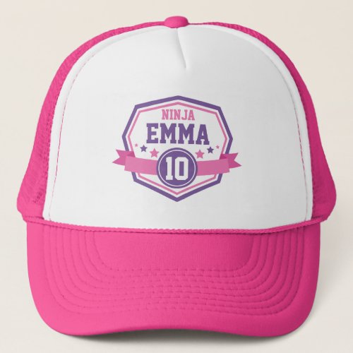 Ninja Warrior Girls Birthday Party Name  Age Trucker Hat