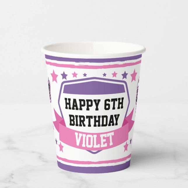 Ninja Warrior Girls Birthday Party Paper Cups (Left)