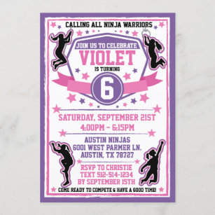 Ninja Warrior Invitations Zazzle