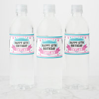 Ninja Warrior Girls Pink Teal Birthday Party Drink