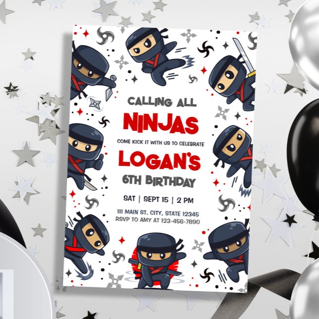 Ninja Warrior Karate Birthday Invitation (Creator Uploaded)