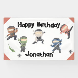 Ninja Warrior Kids Birthday Party Banner