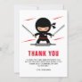 Ninja Warrior Kids Birthday Party Thank You Card