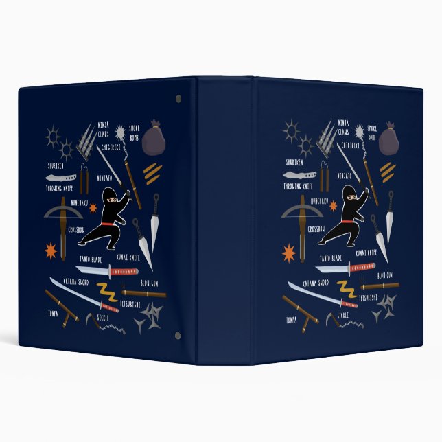 Ninja Weapons Ninjitsu Japanese 3 Ring Binder (Background)