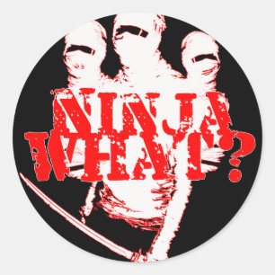 NINJA WHAT? CLASSIC ROUND STICKER