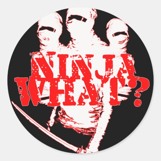 NINJA WHAT? CLASSIC ROUND STICKER (Front)