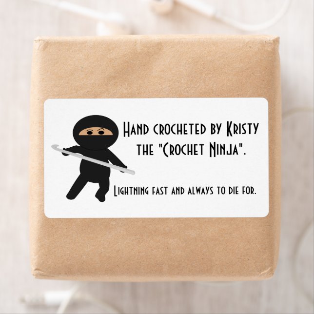 Ninja with Crochet Hook Labels (Insitu)