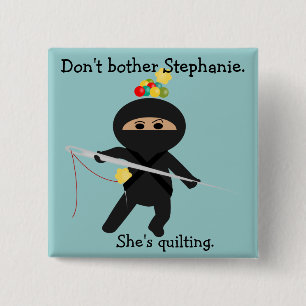 Ninja with Sewing Needle Button