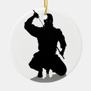 Ninja with Sword Ceramic Ornament