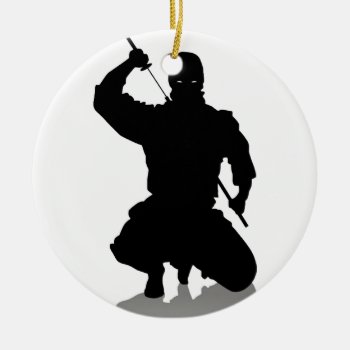 Ninja With Sword Ceramic Ornament by customvendetta at Zazzle