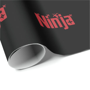 Ninja with throwing stars wrapping paper