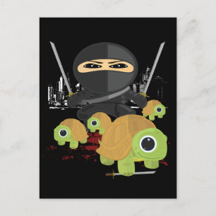 Ninja with Turtles Postcard