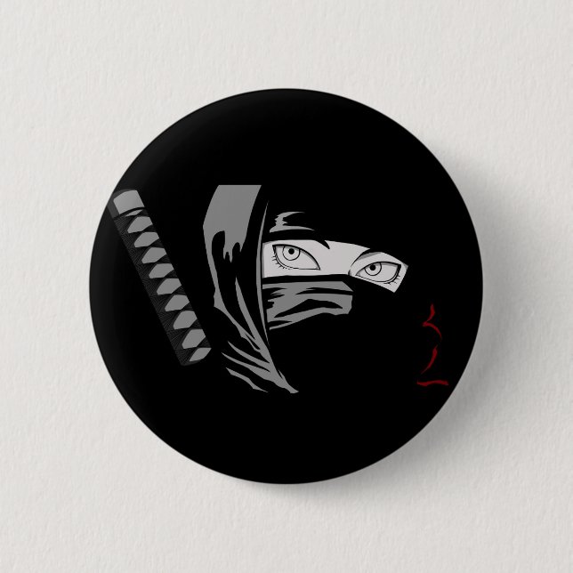 Ninja Woman Kunoichi Button (Front)