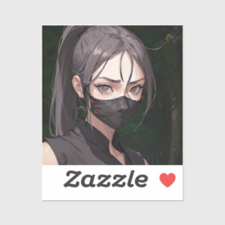 Ninja Woman With Mask Sticker