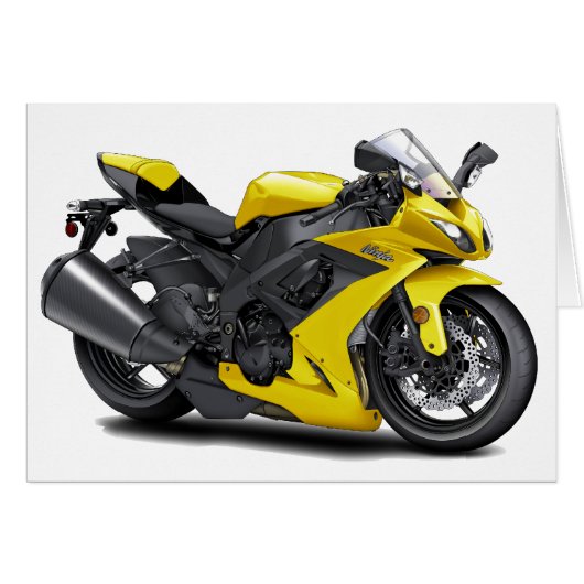 Ninja Yellow Bike Cards (Front Horizontal)