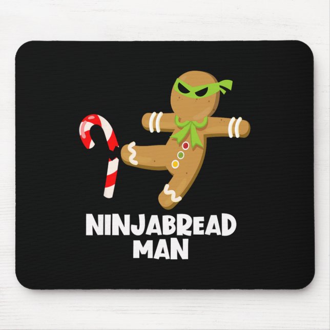 Ninjabread man fun ginja kicking candy cane christ mouse pad (Front)