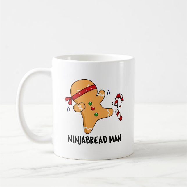 Ninjabread Man Funny Gingerbread Pun  Coffee Mug (Left)
