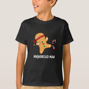 Ninjabread Man Funny Gingerbread Pun Dark BG T-Shirt