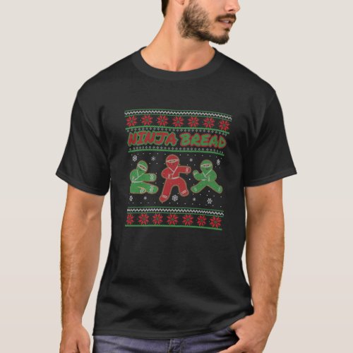 Ninjabread Man Gingerbread Ninja Ginjas Christmas T_Shirt