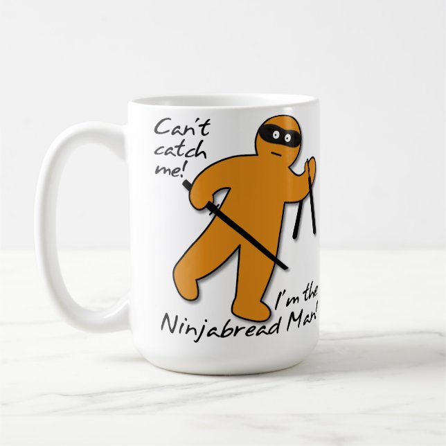 Ninjabread Ninja Gingerbread Man Funny Mug (Left)