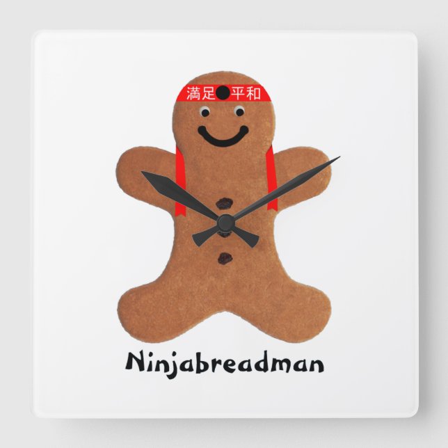 Ninjabreadman biscuit (cookie) Acrylic Wall Clock (Front)