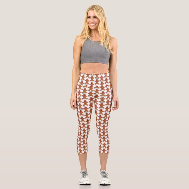 Ninjabreadman biscuit (cookie) capri leggings (Front)