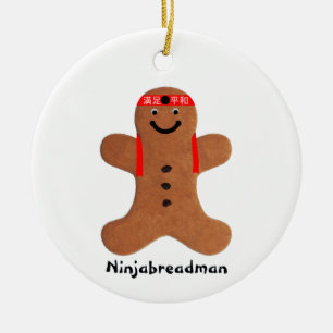 Ninjabreadman biscuit (cookie) ceramic ornament