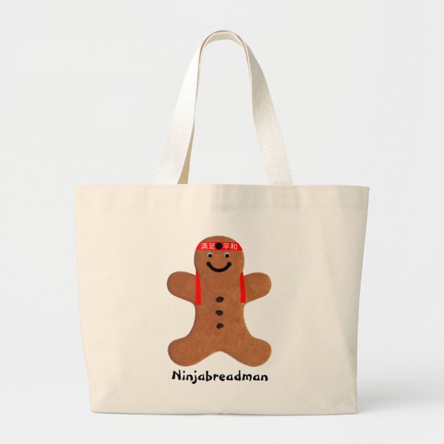 Ninjabreadman biscuit (cookie) large tote bag (Front)