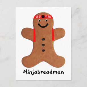 Ninjabreadman biscuit (cookie) postcard