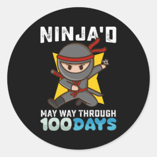 Ninja'd May Way Through 100 Days of School Classic Round Sticker