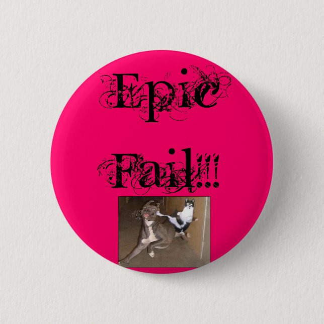 ninjakittycat, Epic Fail!!! Pinback Button (Front)