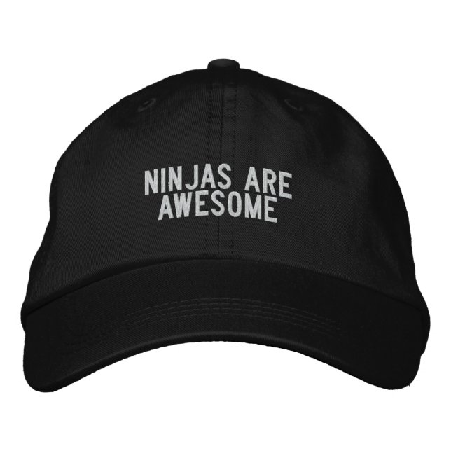 ninjas are awesome embroidered baseball hat (Front)